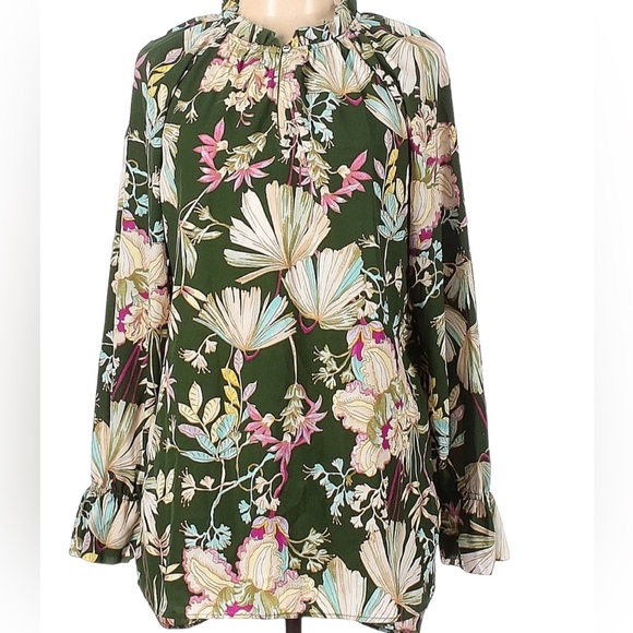 Kaari Blue Tops - Kaari Blue floral Blouse Large